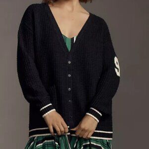 By Anthropologie Slouchy Varsity Cardigan